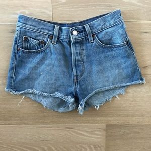 Levi's 501 Denim Cutoff High Waisted Jean Shorts